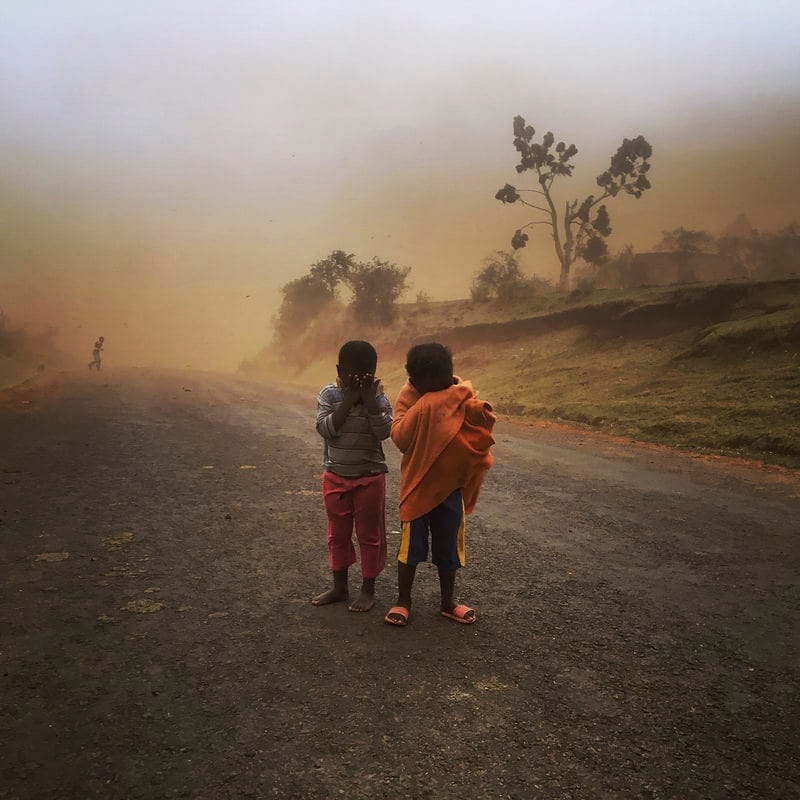 Dust storm, Lesotho, Africa